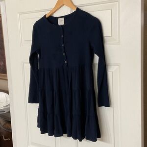 Elegant Navy Blue Long Sleeve Dress
